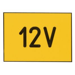 Schild graviert 12 V, selbstklebend