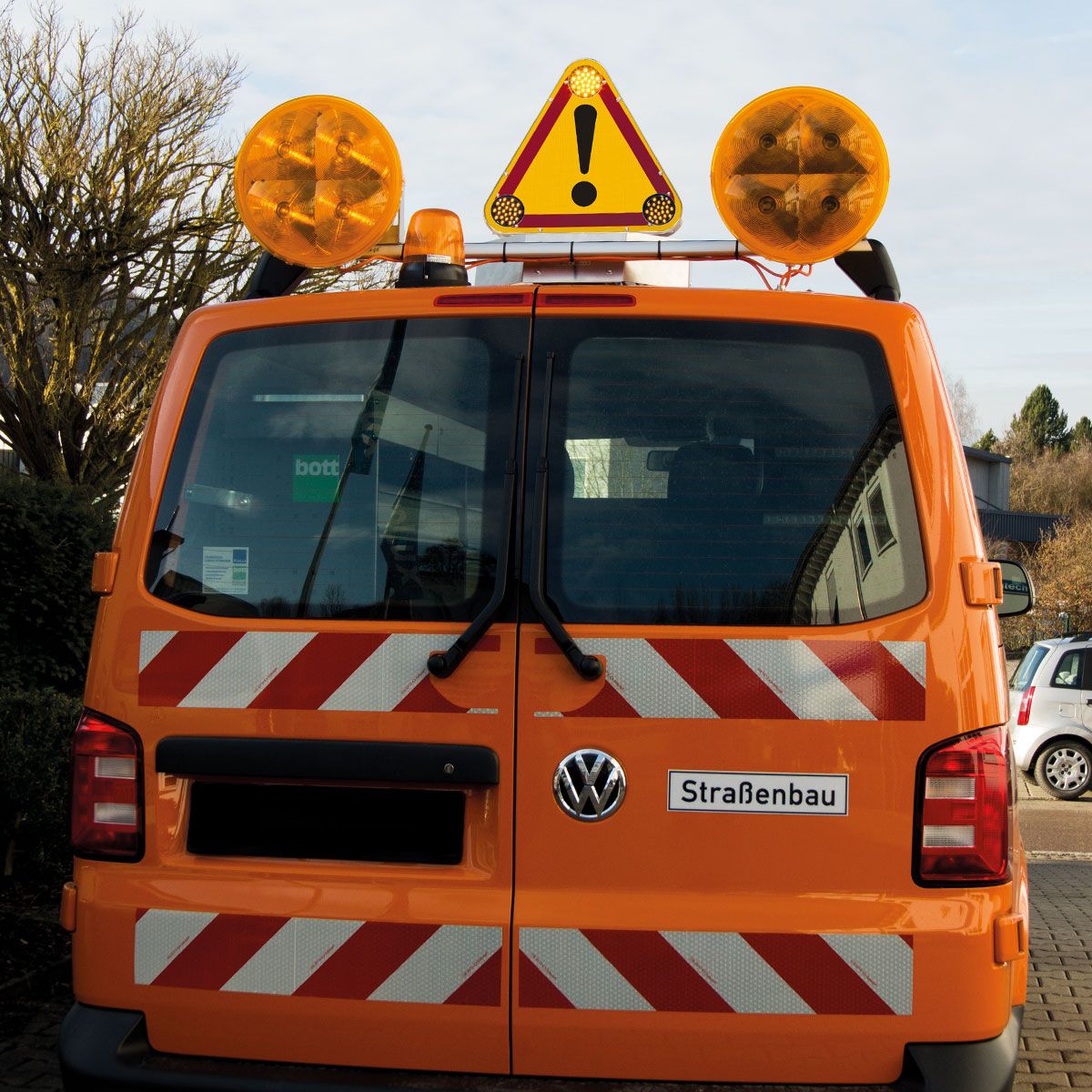 Warndreieck mit drei LED-Blitzern