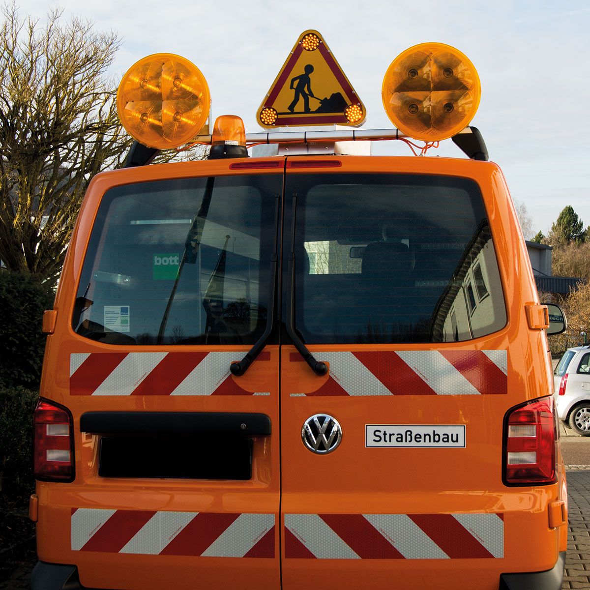 Warndreieck mit drei LED-Blitzern