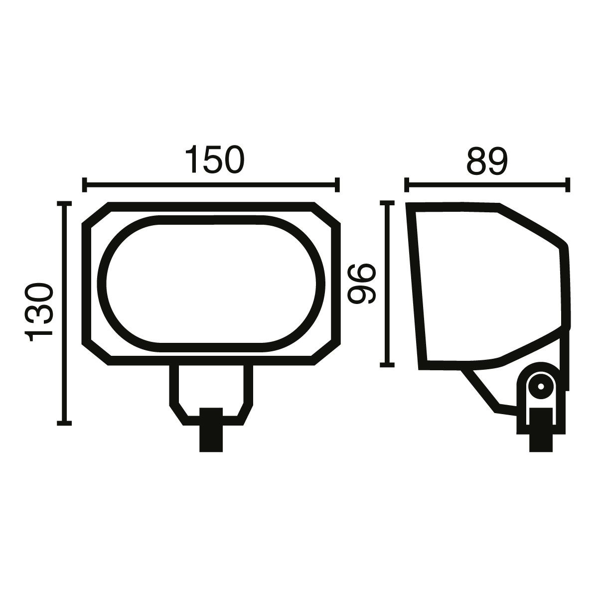 Arbeitsscheinwerfer N100D, rechteckig