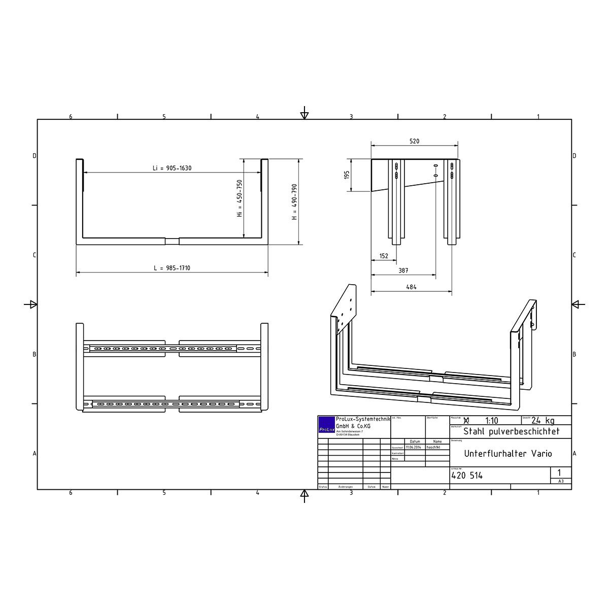 Unterflurhalter Vario